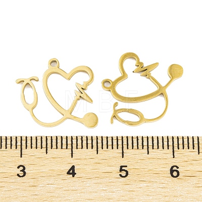 5Pcs 201 Stainless Steel Pendants STAS-M056-04G-1