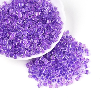 Transparent Inside Colours Glass Seed Beads SEED-T007-11B-1