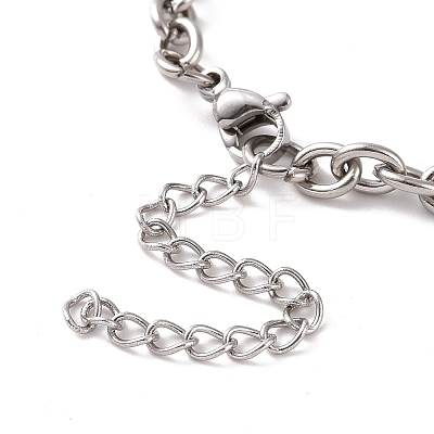 304 Stainless Steel Cable Chain Bracelet for Men Women BJEW-E031-01P-04-1