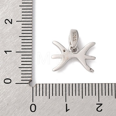 925 Sterling Silver Micro Pave Clear Cubic Zirconia Pendants STER-H117-01P-12-1