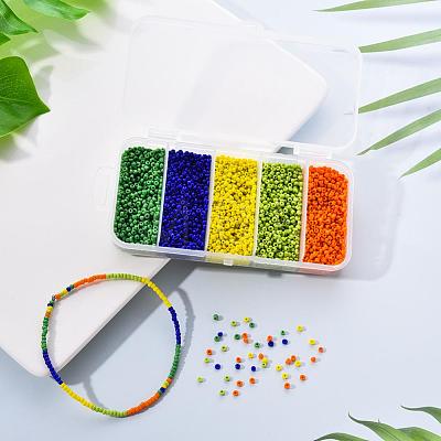 6000Pcs 5 Colors Glass Seed Beads SEED-YW0001-15B-1