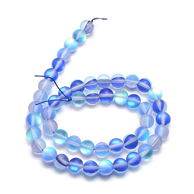 Synthetic Moonstone Beads Strands G-F142-8mm-08-1