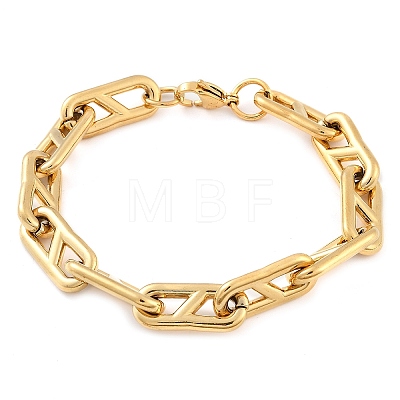 304 Stainless Steel Oval Link  Chain Bracelets for Women Men BJEW-F488-49C-G-1