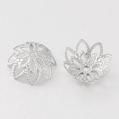 316 Surgical Stainless Steel Flower Bead Caps STAS-M257-03-1