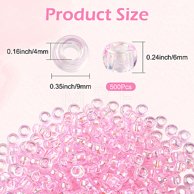500Pcs UV Plating Acrylic Beads OACR-SP0001-85A-1