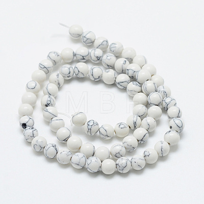 Synthetic Howlite Beads Strands X-G-T053-6mm-01-1-1