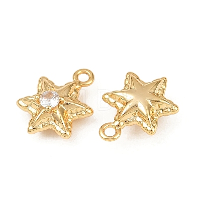 Ocean Theme Brass Micro Pave Cubic Zirconia Charms KK-F902-08G-G-1