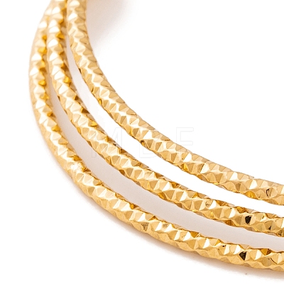 7Pcs PVD Vacuum Plating 304 Stainless Steel Textured Bangles Set for Women BJEW-A011-12D-G-1
