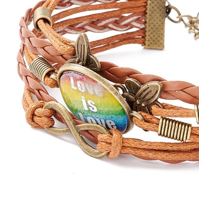 Rainbow Pride Bracelet BJEW-F426-01F-1