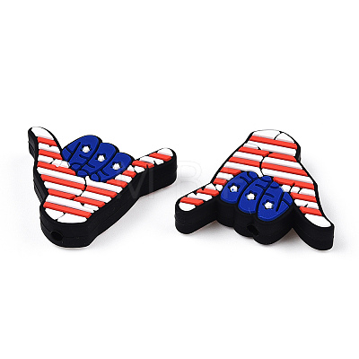 Independence Day Silicone Focal Beads SIL-R147-01I-1-1