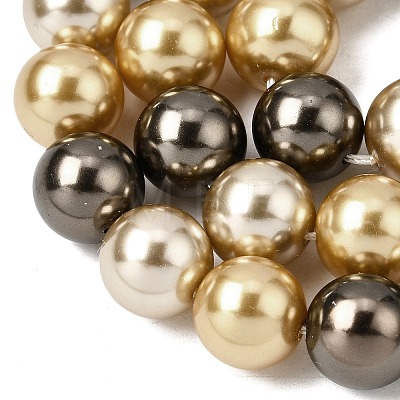 Baking Paint Pearlized Glass Pearl Round Bead Strands PEAR-H019-02D-15-1
