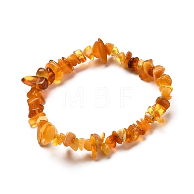 Natural Amber Chip Beads Stretch Bracelets Set for Parent and Kid BJEW-JB06819-1