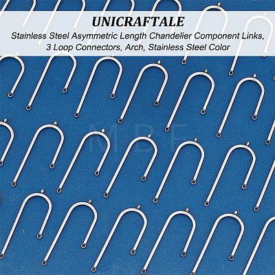 Unicraftale 30Pcs 304 Stainless Steel Asymmetric Length Chandelier Component Links STAS-UN0049-34-1