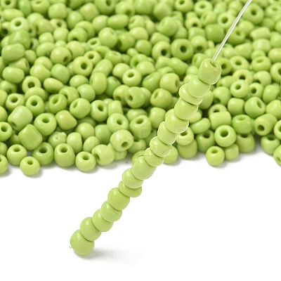 6/0 Opaque Colours Round Glass Seed Beads X-SEED-A010-4mm-44-1