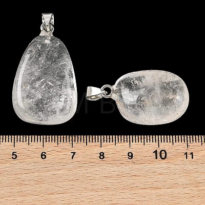 Natural Quartz Crystal Tumbled Stone Pendants GG-K002-06Q-1