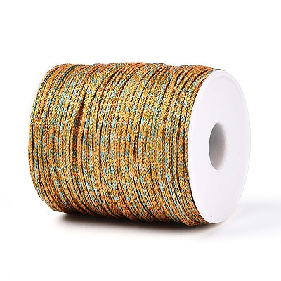 100M Segment Dyed Round Nylon & PET & Polyester Metallic Braided Cord OCOR-N009-01B-1