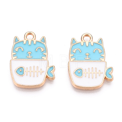 Golden Plated Alloy Enamel Pendants ENAM-T009-90A-RS-1