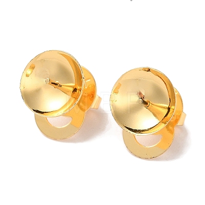 Rack Plating Brass Stud Earring Settings KK-F090-15G-03-1