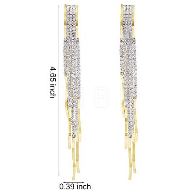 Boho Tassel Chandelier Earrings Cubic Zirconia Long Earrings Crystal Dangling Earrings Long Drop Chain Earrings Long Rhinestone Tassel Earrings for Women JE1070A-1