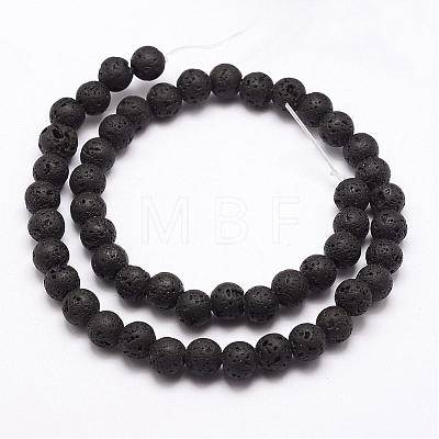 Natural Lava Rock Bead Strands G-A163-03-8mm-1