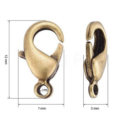 Antique Bronze Brass Lobster Claw Clasps X-KK-902-AB-NF-1