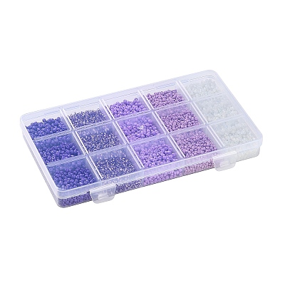 DIY 15 Grids ABS Plastic & Glass Seed Beads Jewelry Making Finding Beads Kits DIY-G119-02D-1