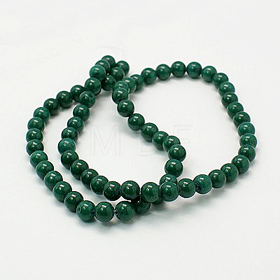 Natural Mashan Jade Round Beads Strands G-D263-6mm-XS26-1