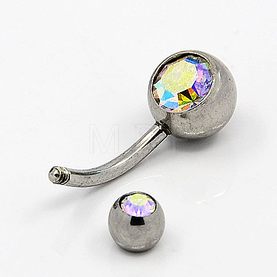 Fashionable 304 Stainless Steel Belly Rings AJEW-J004-M-1