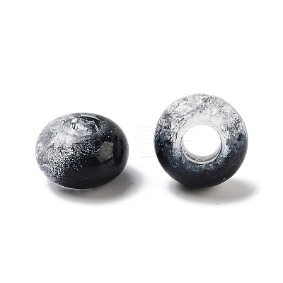 Two Tone Transparent Crackle Acrylic European Beads TACR-P009-B01-08-1