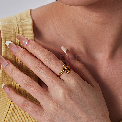 Simple and Elegant 304 Stainless Steel Snake Cuff Rings LS-IR8532-1