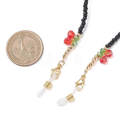 Glass Seed & Electroplate Glass Eyeglasses Chains AJEW-TA00057-1
