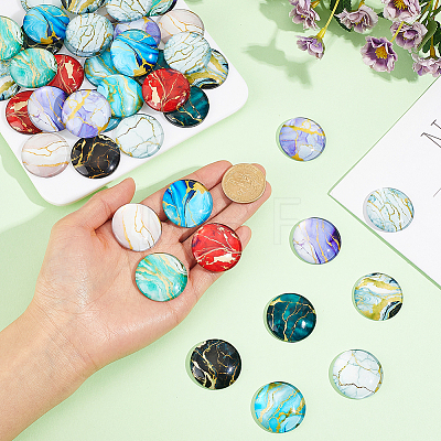 60Pcs 12 Colors Glass Cabochons GLAA-PH0004-62-1