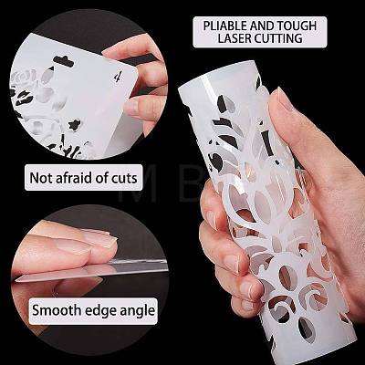 9Pcs 9 Styles PET Plastic Hollow Out Drawing Painting Stencils Templates DIY-WH0492-001-1