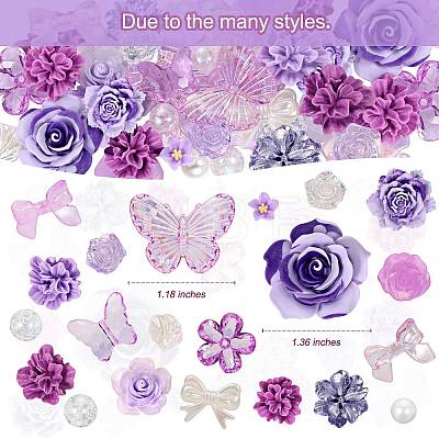 50G Resin Acrylic DIY Accessories Simulation Baroque Style Rose Halo Dyed Mixed Flower DIY Accessories JX581B-1