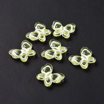 Spray Painted Transparent Acrylic Beads OACR-E015-30-1