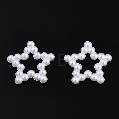 ABS Plastic Imitation Pearl Linking Rings OACR-T015-02-14-1