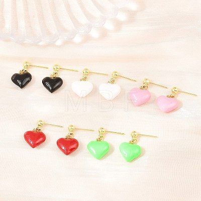 Brass Enamel Stud Earring EJEW-Z164-19G-1