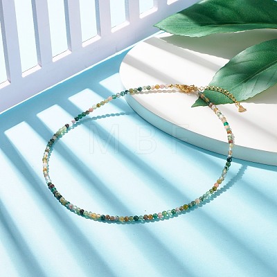 Natural Indian Agate Beaded Necklaces for Women NJEW-JN03789-03-1