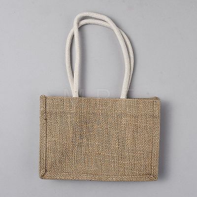 Burlap Shopping Tote Bags ABAG-WH0040-63-1