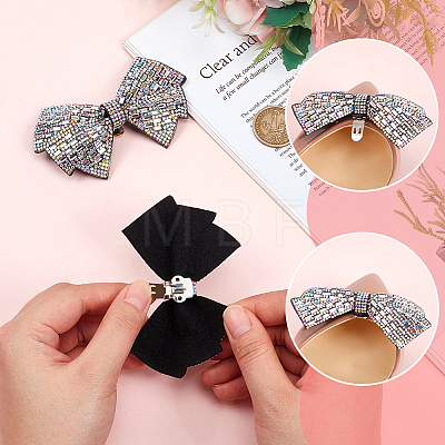 SUPERFINDINGS 2Pcs Cloth with Rhinestone Shoe Buckle Clips FIND-FH0008-78A-1