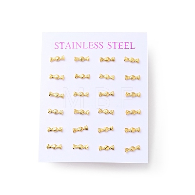 304 Stainless Steel Tiny Candy Stud Earrings with 316 Stainless Steel Pins for Women EJEW-J043-10G-1