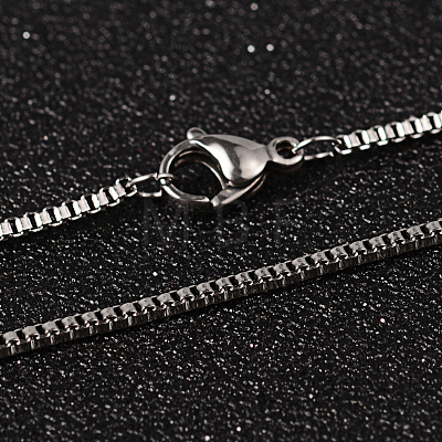 Non-Tarnish 304 Stainless Steel Box Chain Necklaces NJEW-O096-08P-1