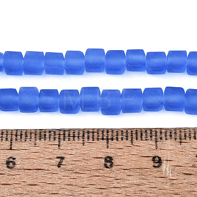 Transparent Frosted Glass Beads Strands GLAA-N072-01A-A13-1