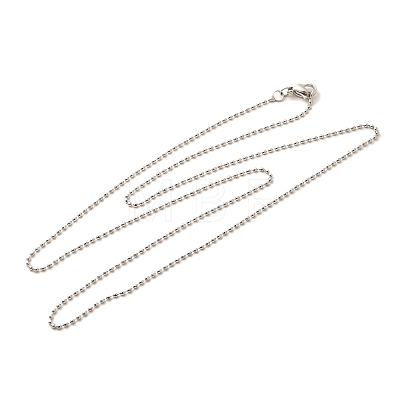 1.5mm Rack Plating Brass Ball Chain Necklaces for Women Men MAK-L044-62P-1