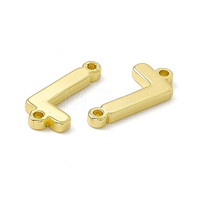 Rack Plating Brass Letter Connector Charms KK-C007-38G-L-1