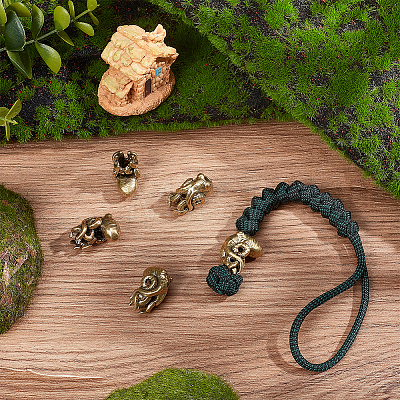 Outdoor EDC Tool Brass Parachute Rope European Beads KK-WH0066-03AB-1