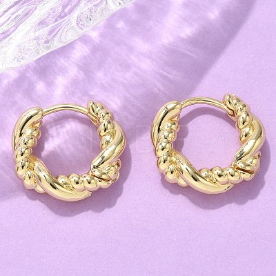 Brass Hoop Earrings EJEW-Q015-03G-02-1