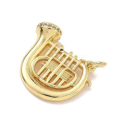Brass Micro Pave Clear Cubic Zirconia Pendants KK-D289-01G-05-1