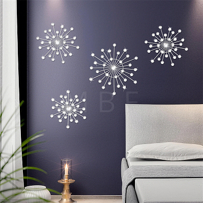 4Pcs Iron & Acrylic Wall Decorations AJEW-WH0871-55P-1