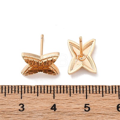 Brass Stud Earrings EJEW-D288-04G-1